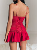 LaPose Daysi Ruffle Trim Mini Dress