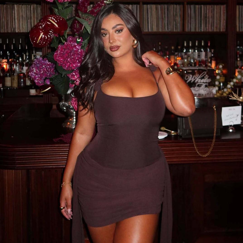 LaPose - Deasia Rosette Ruched Mini Dress