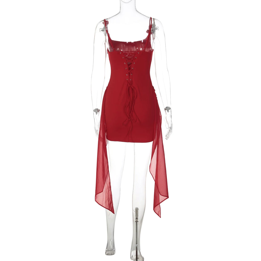LaPose - Deasia Rosette Ruched Mini Dress