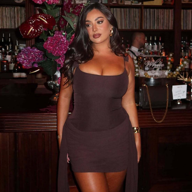 LaPose - Deasia Rosette Ruched Mini Dress