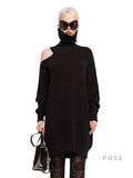 Deliyah Knit Cold Shoulder Sweater [MH3T0PWY]