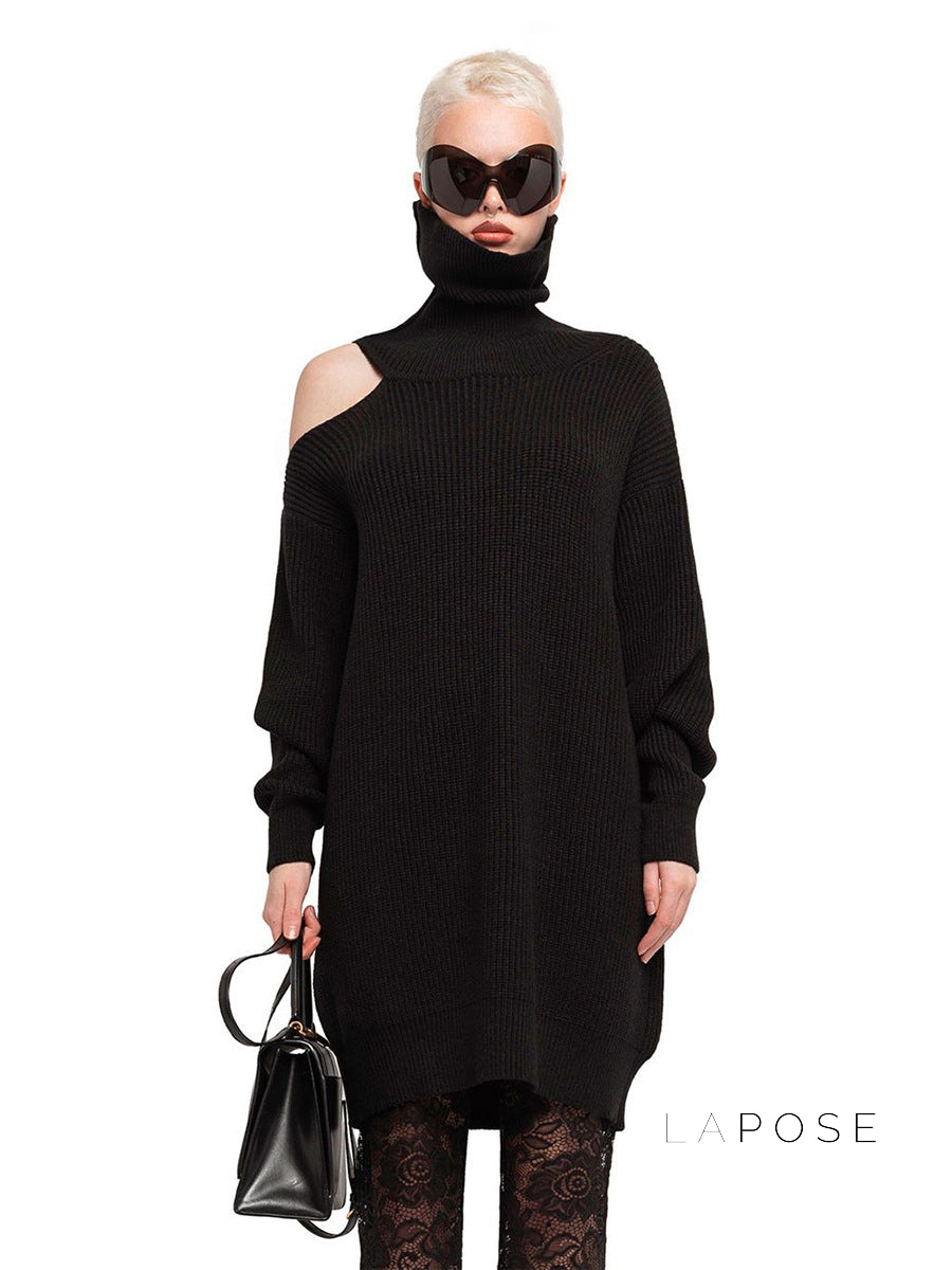 Deliyah Knit Cold Shoulder Sweater [MH3T0PWY]