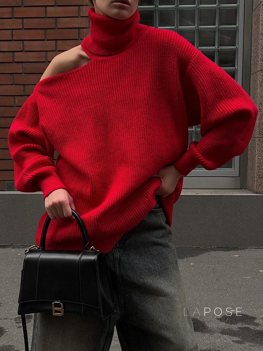 Deliyah Knit Cold Shoulder Sweater [T3XAOP25]