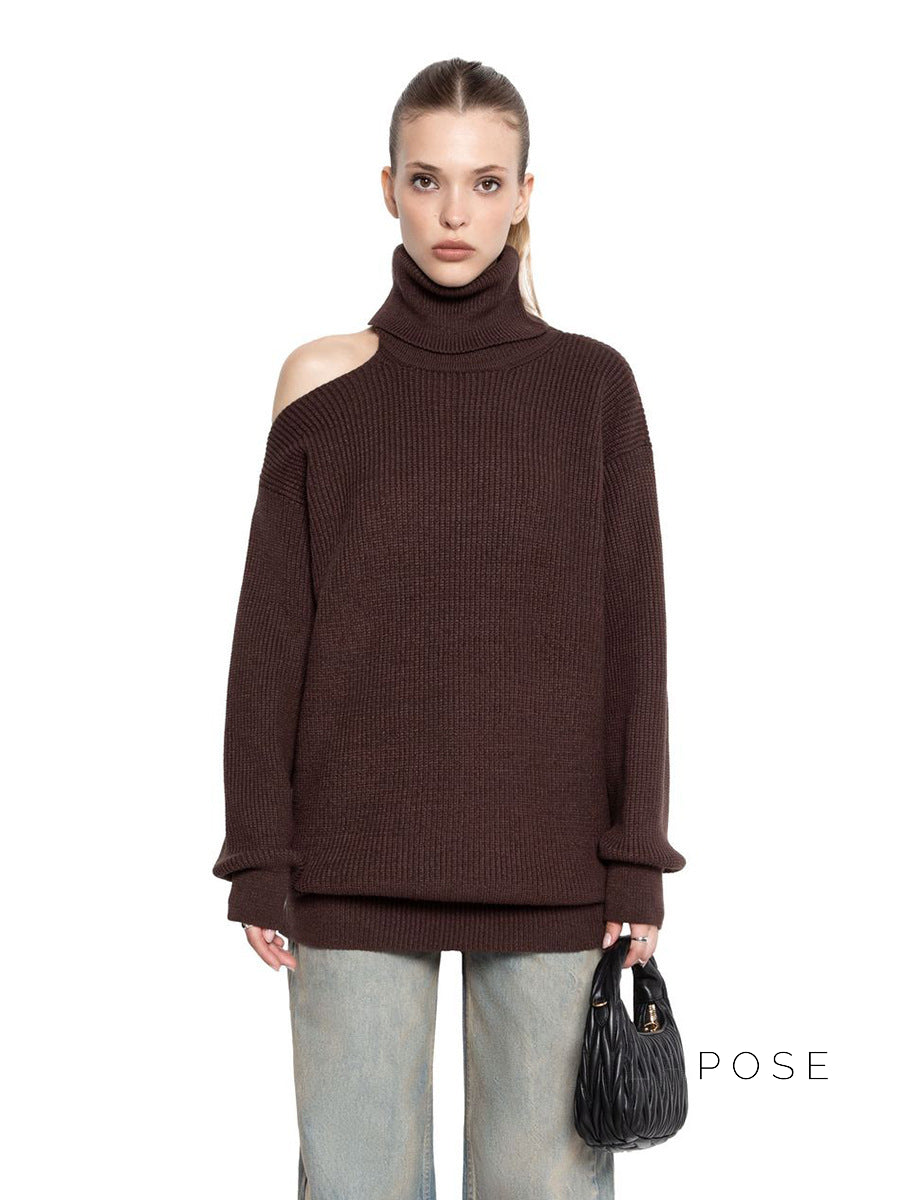 Deliyah Knit Cold Shoulder Sweater [W7Y7B9KW]