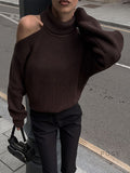 Deliyah Knit Cold Shoulder Sweater [CK47FK18]