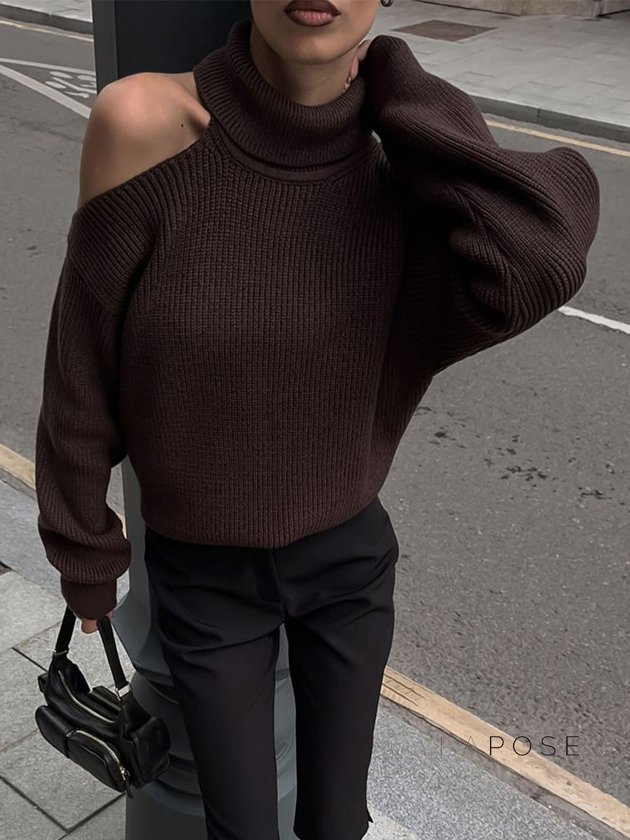 Deliyah Knit Cold Shoulder Sweater [CK47FK18]