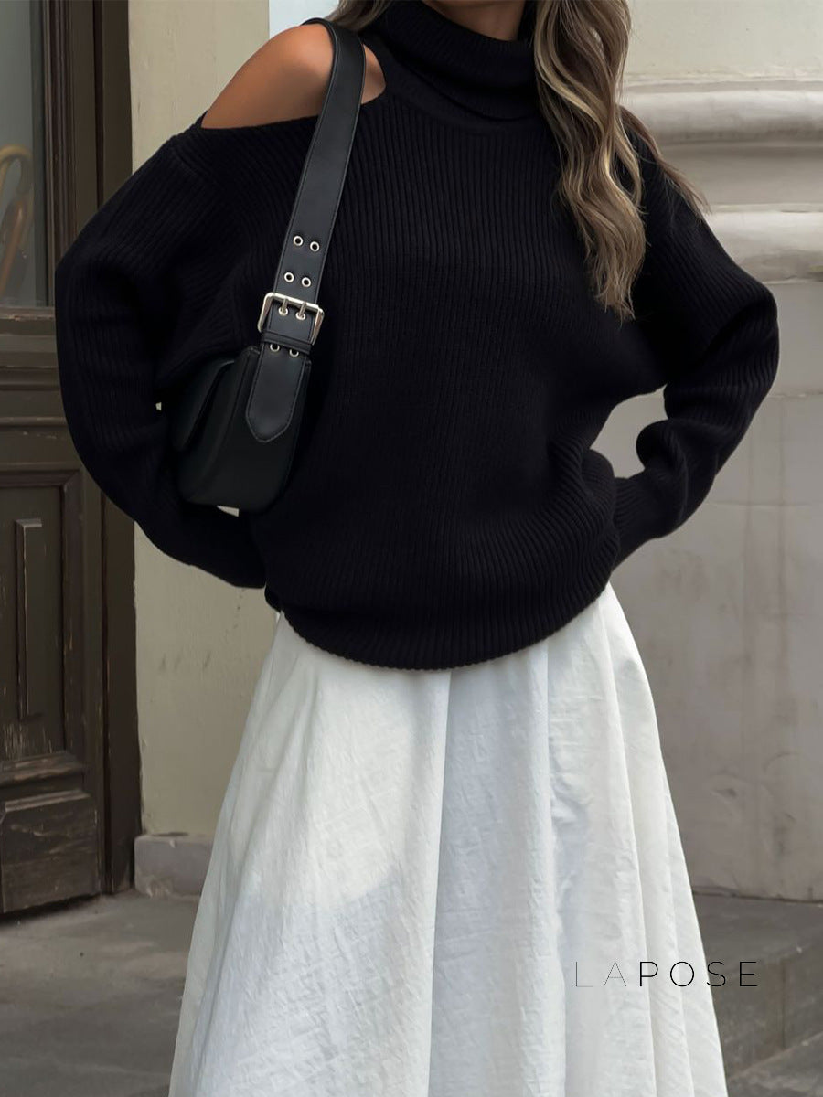 Deliyah Knit Cold Shoulder Sweater [NREOPLVE]