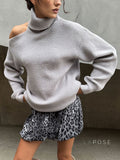 Deliyah Knit Cold Shoulder Sweater [R8WGXIC0]