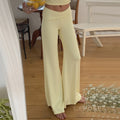 Delylah Low-Rise Wavy Flared Pants [2YG7OAL7]
