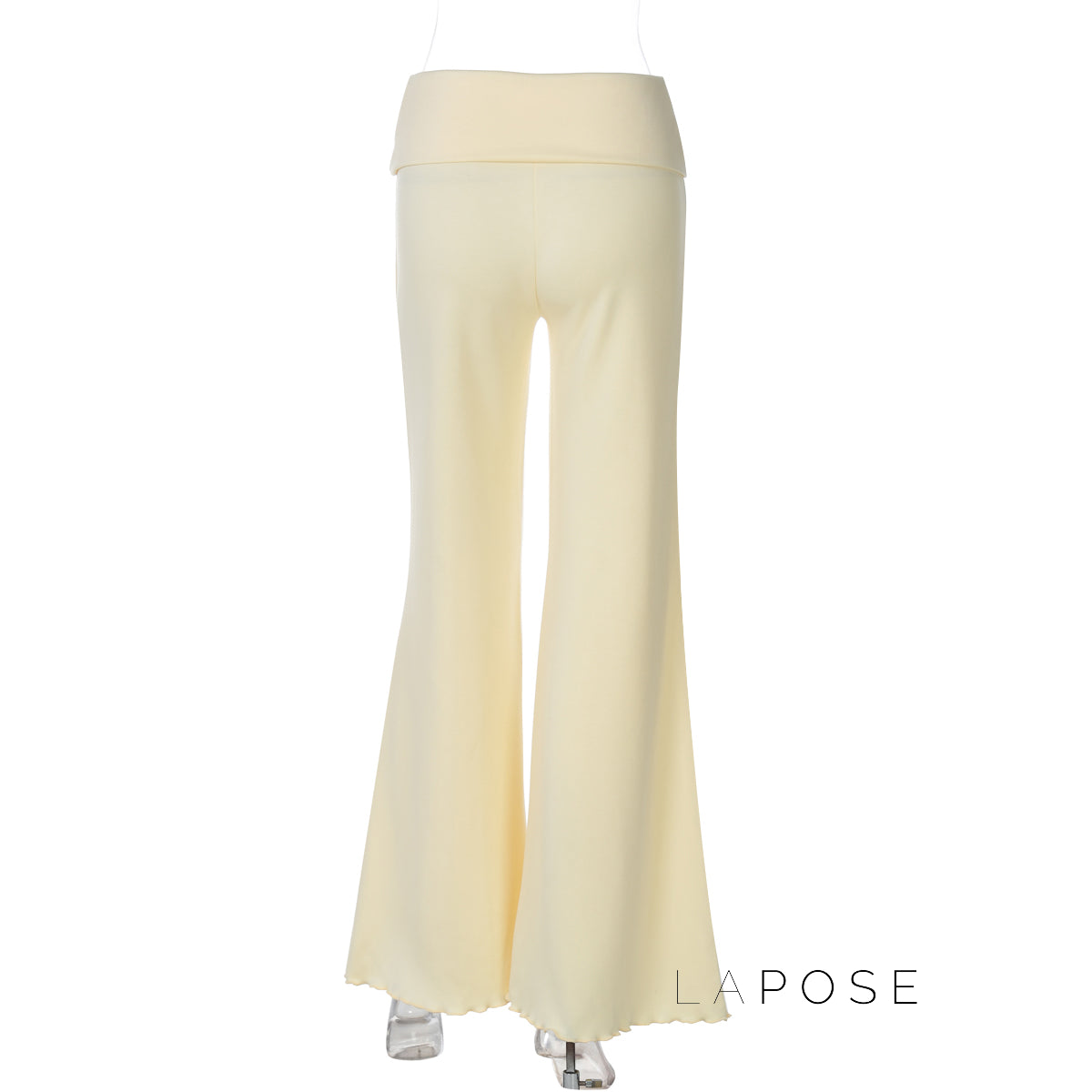 Delylah Low-Rise Wavy Flared Pants [4GACO0GO]