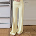Delylah Low-Rise Wavy Flared Pants [BTHZHFKI]