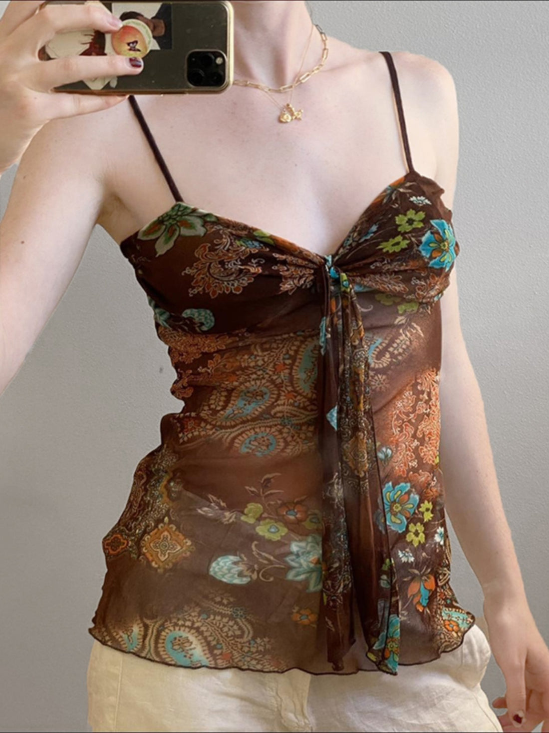 Denali Paisley Ruched Camisole [EXIE4LKE]