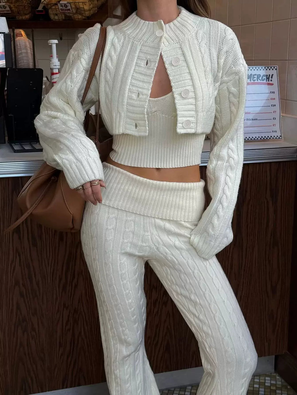 LaPose - Desire Cable Knit Three-Piece Set