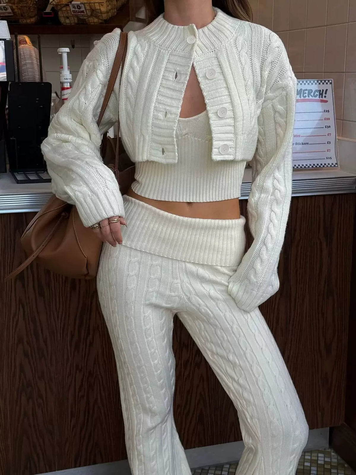 LaPose - Desire Cable Knit Three-Piece Set