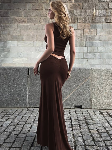 Dim Maillard Pleated Skirt Set [MP6RTCIC]