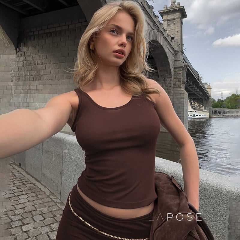 Dim Maillard Pleated Skirt Set [7HG1L3E5]