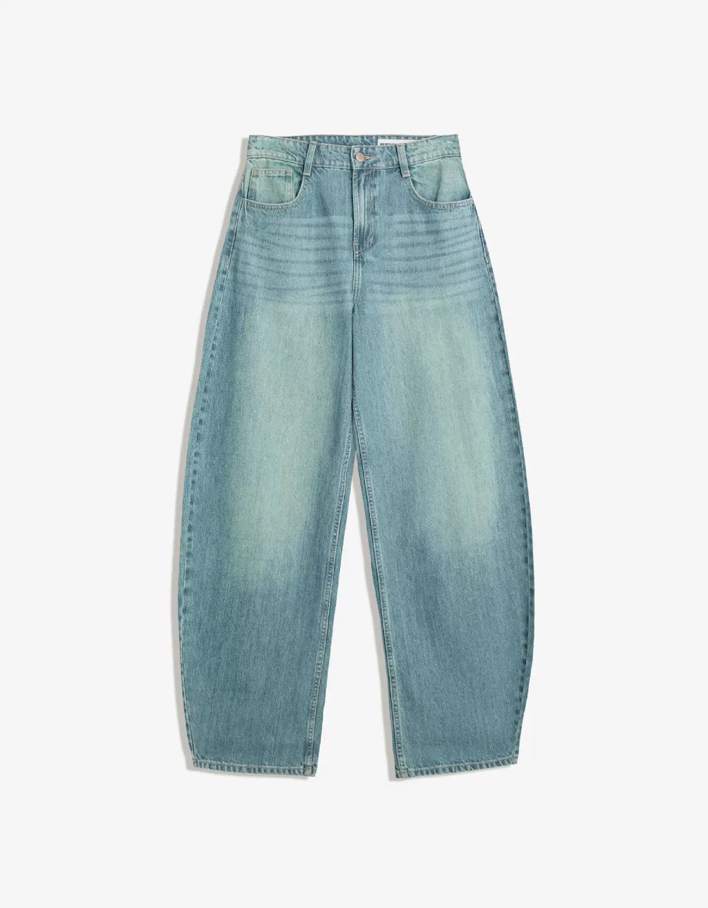 LaPose - Dorothy High Waist Barrel Jeans - Mid Blue Color