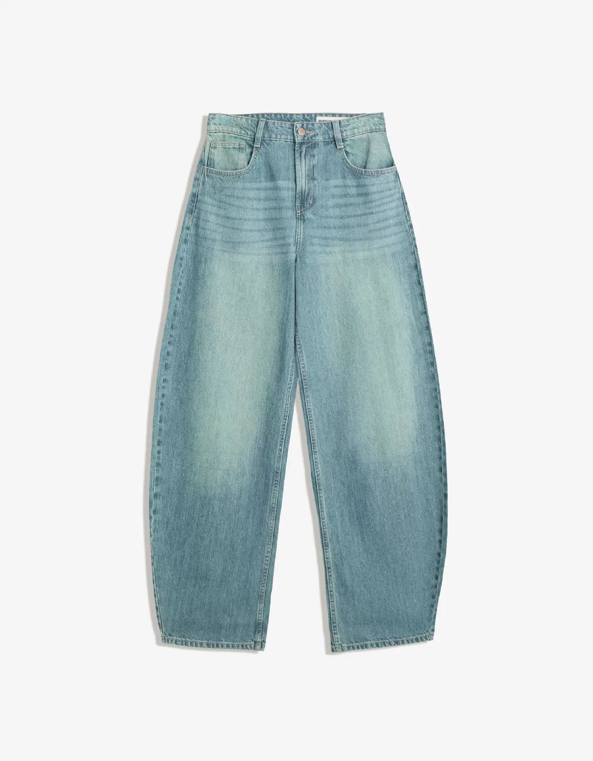 LaPose - Dorothy High Waist Barrel Jeans - Mid Blue Color