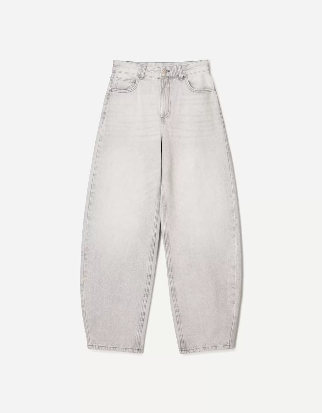 LaPose - Dorothy High Waist Barrel Jeans - Light Gray Color
