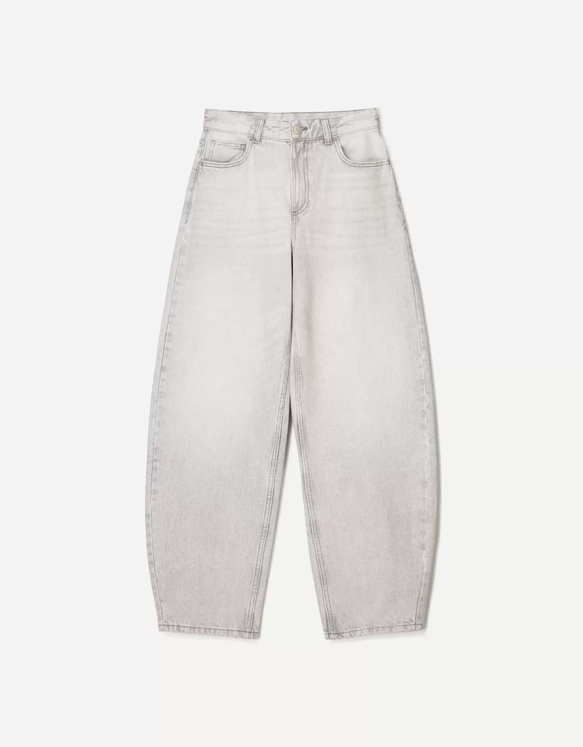 LaPose - Dorothy High Waist Barrel Jeans - Light Gray Color