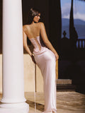Draped Corset Maxi Dress [YSYXNDWE]