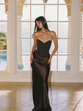 Draped Corset Maxi Dress [P6U51FUT]