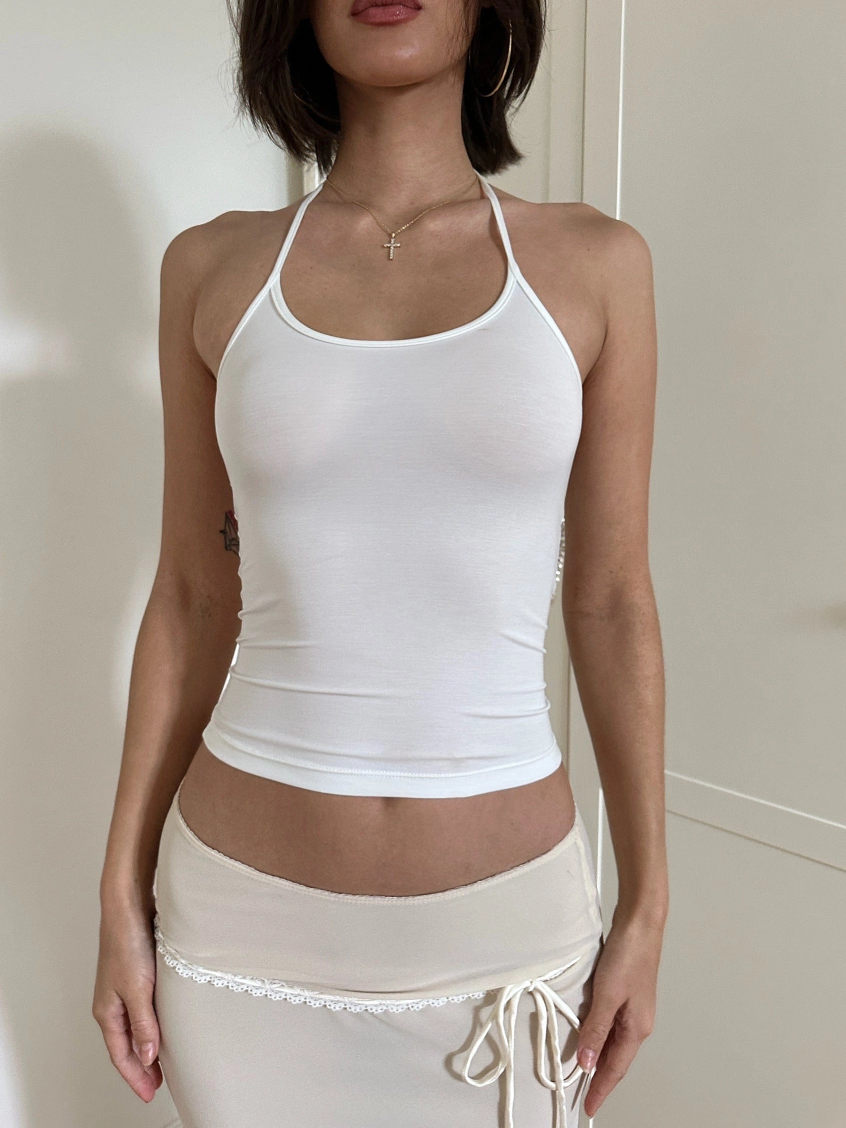 LaPose Draya Slinky Halter Crop Top