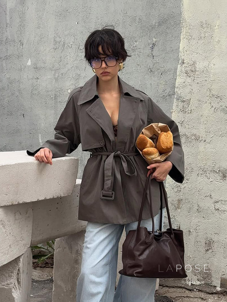 Effie Belted Short Trench Coat [KJYMZC2U]