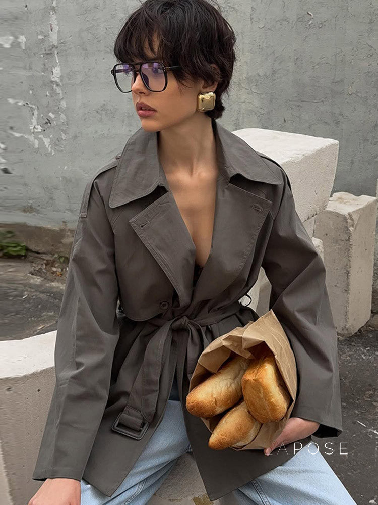 Effie Belted Short Trench Coat [08U3GU4E]
