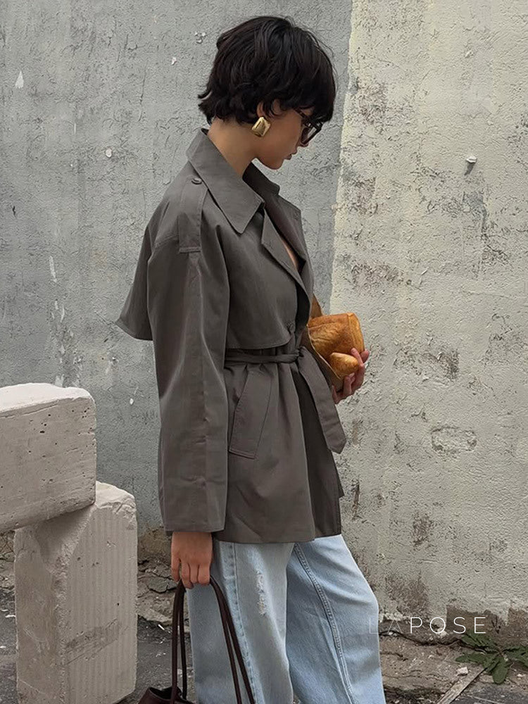 Effie Belted Short Trench Coat [YUSIP1DW]