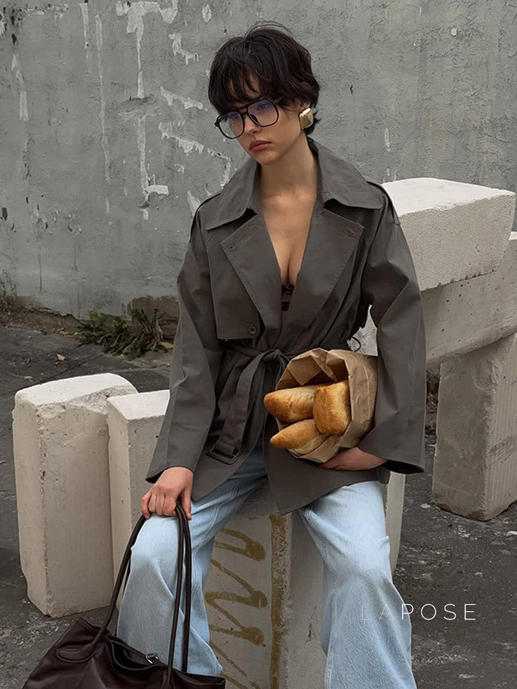 Effie Belted Short Trench Coat [VO7R85JU]