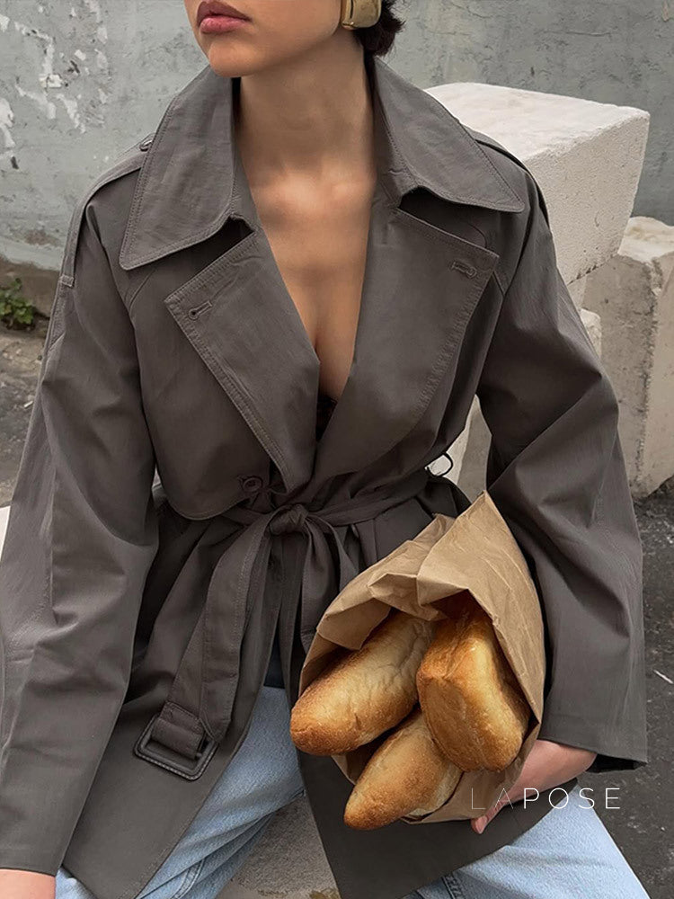 Effie Belted Short Trench Coat [5D2EMYPF]