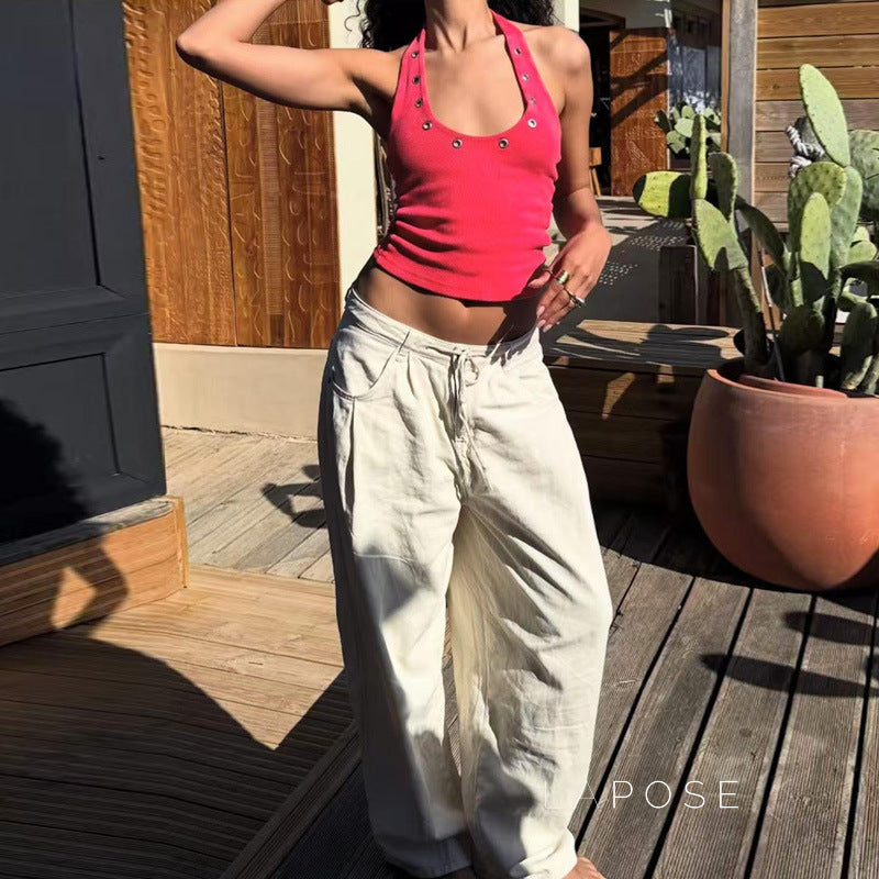 Egypt Eyelet Halter Tank Top [NYCFCUNR]