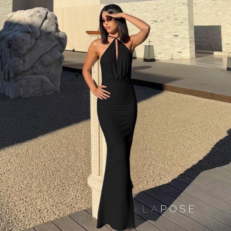 Eimy Crinkled Backless Maxi Dress [JH60IF3X]