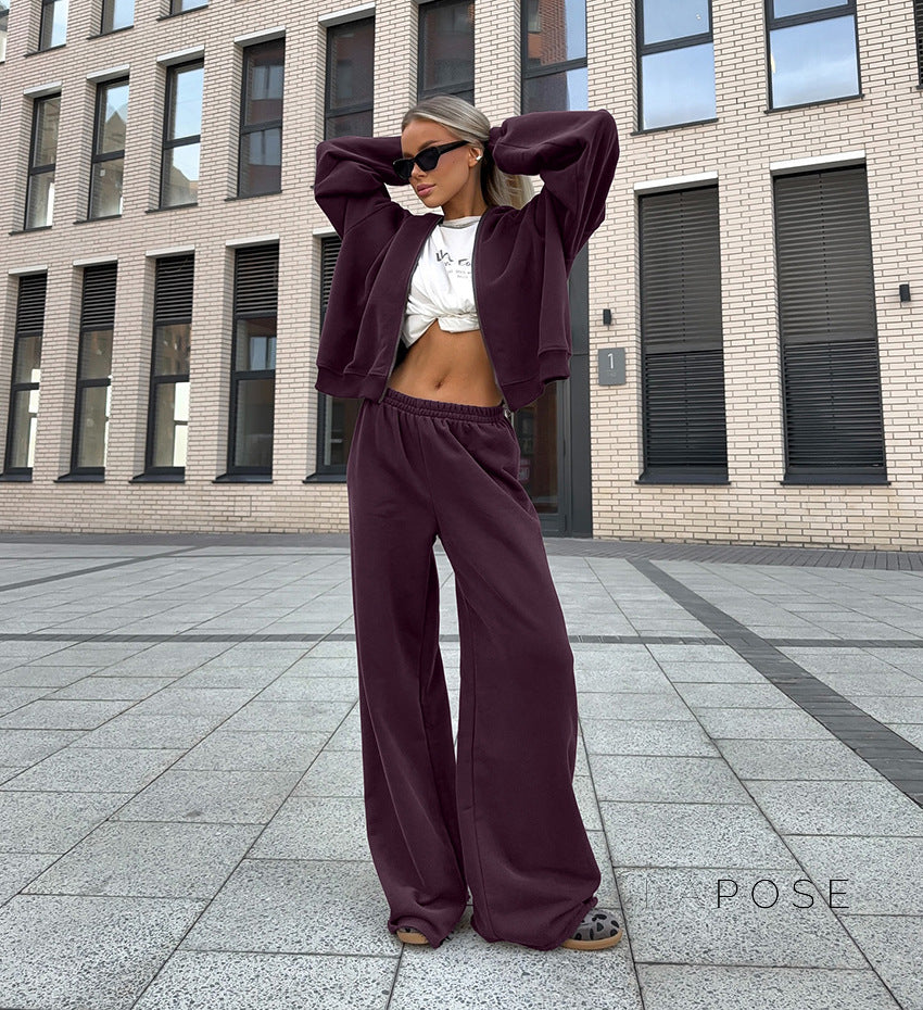 Eira Hooded Purple Sweatpant Set [HHQA0QP0]