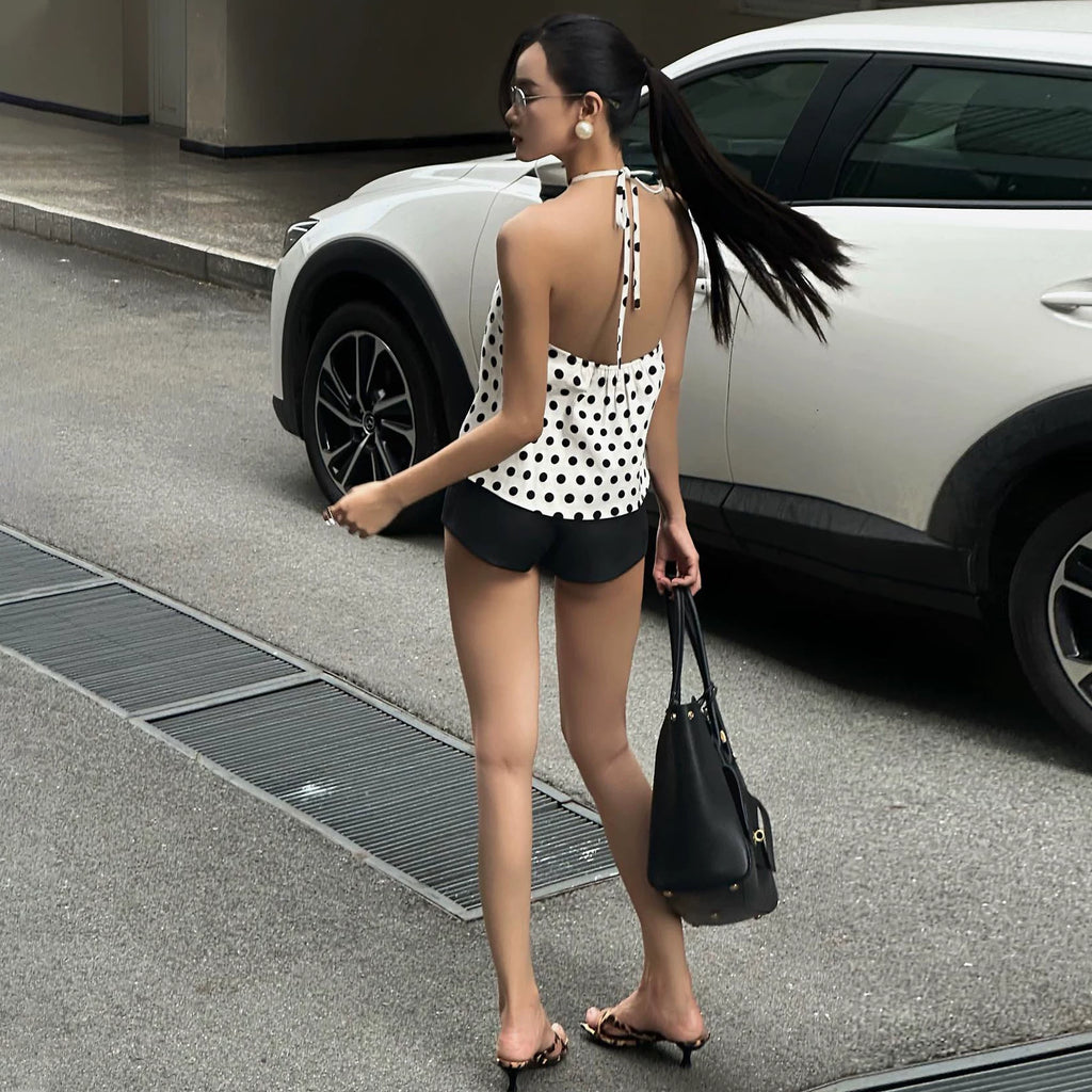 LaPose - Elaya Polka Dot Halter Top