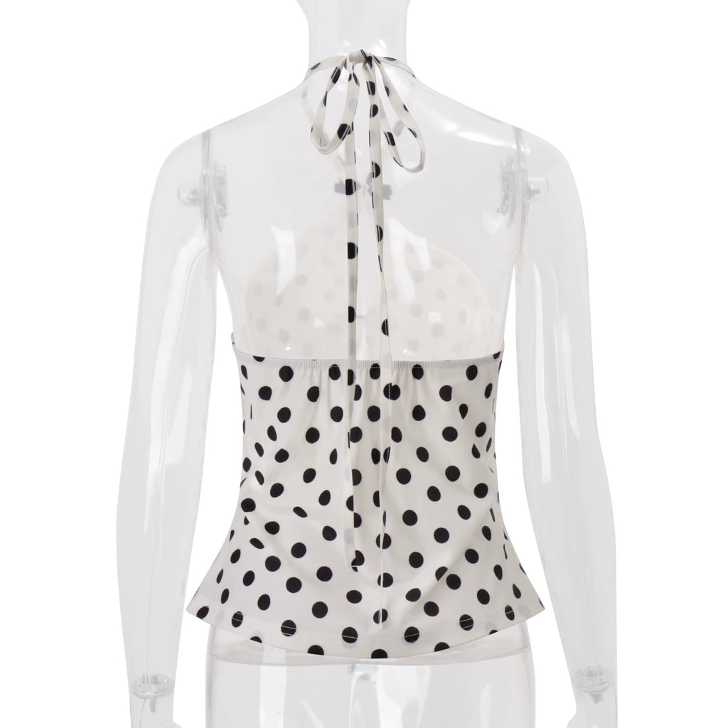 LaPose - Elaya Polka Dot Halter Top