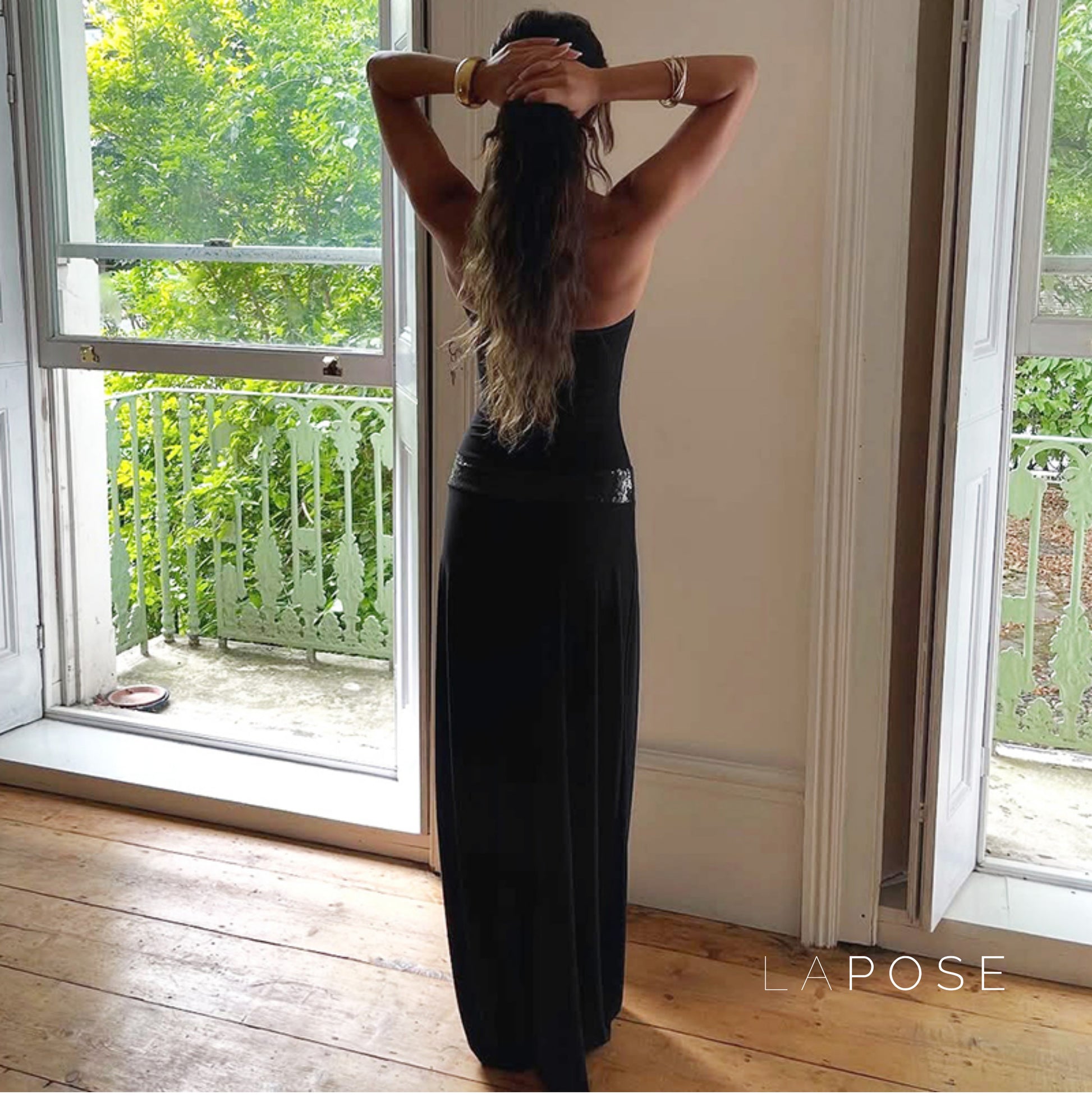Eleanor Sequin Halter Maxi Dress [NDLR2IZU]