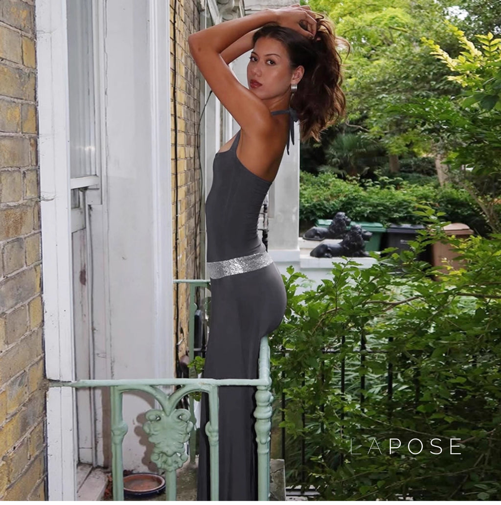 Eleanor Sequin Halter Maxi Dress [XXZYP5G9]