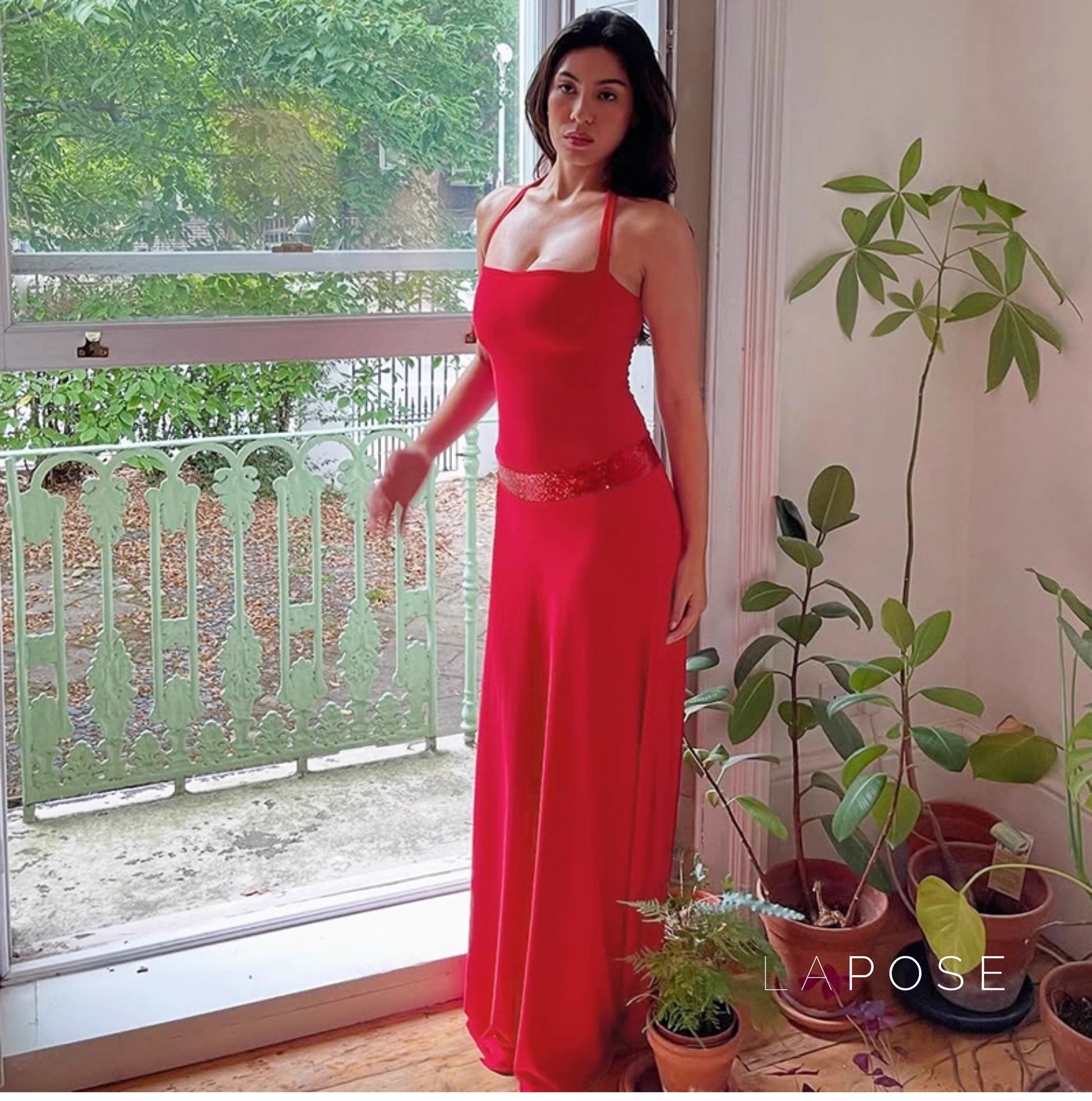 Eleanor Sequin Halter Maxi Dress [6WHY6EU9]