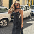 Eleanore Polka Dot Halter Maxi Dress [C7FSMJ0J]