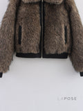 Eleonore Colorblock Faux Shearling Jacket [47MTSR2H]