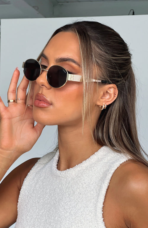 LaPose Eliot Oval Gold Sunglasses