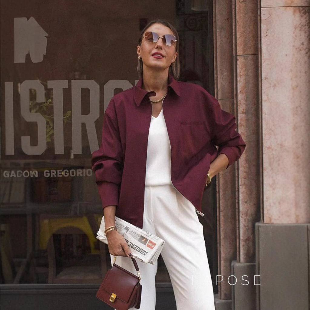 Eliza Collared Bomber Jacket [N63A9EBU]