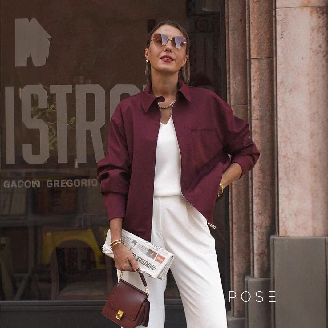 Eliza Collared Bomber Jacket [N63A9EBU]