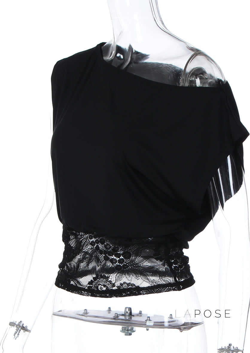 Elize Lace Off Shoulder Top [WPM0AHLT]