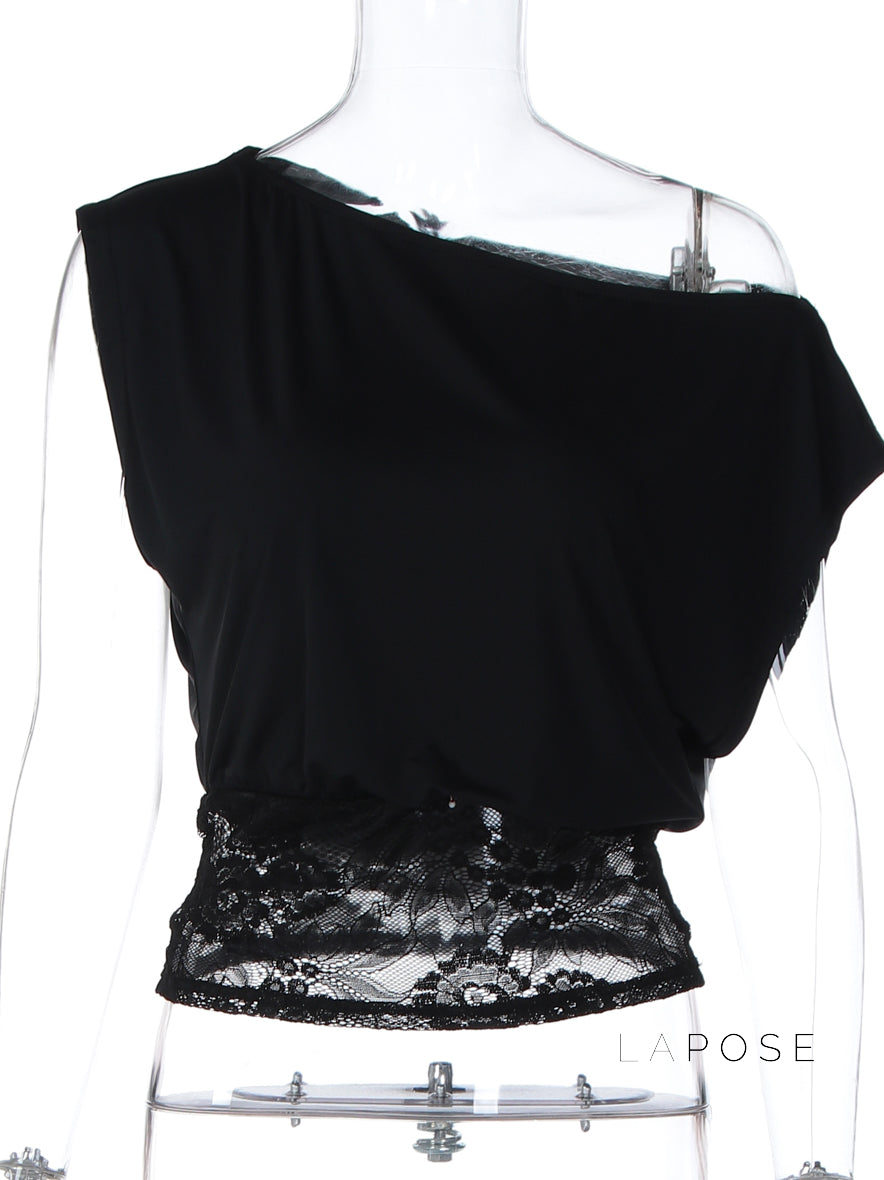 Elize Lace Off Shoulder Top [1Z8DRNLX]