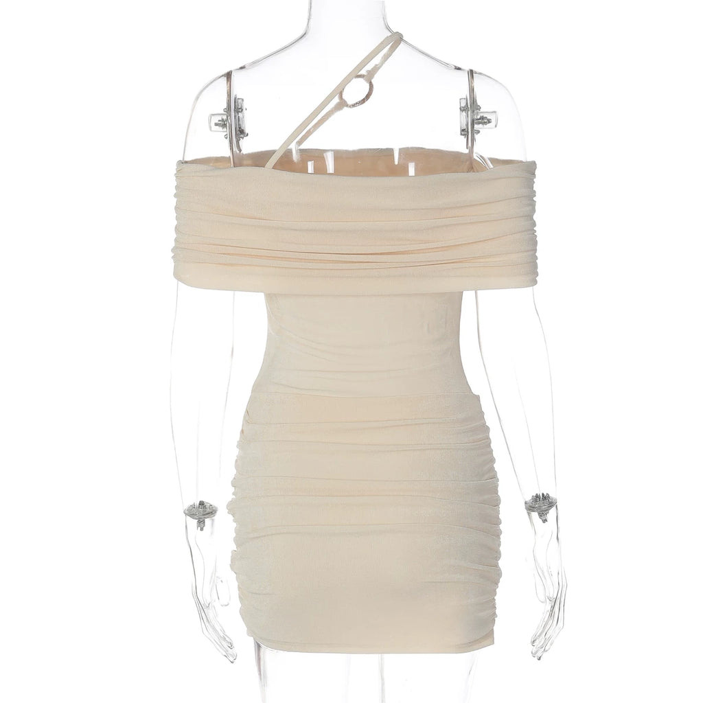 LaPose - Ellagrace Ruched Off-Shoulder Mini Dress