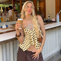 LaPose - Ellaina Polka Dot Halter Top - Yellow Color
