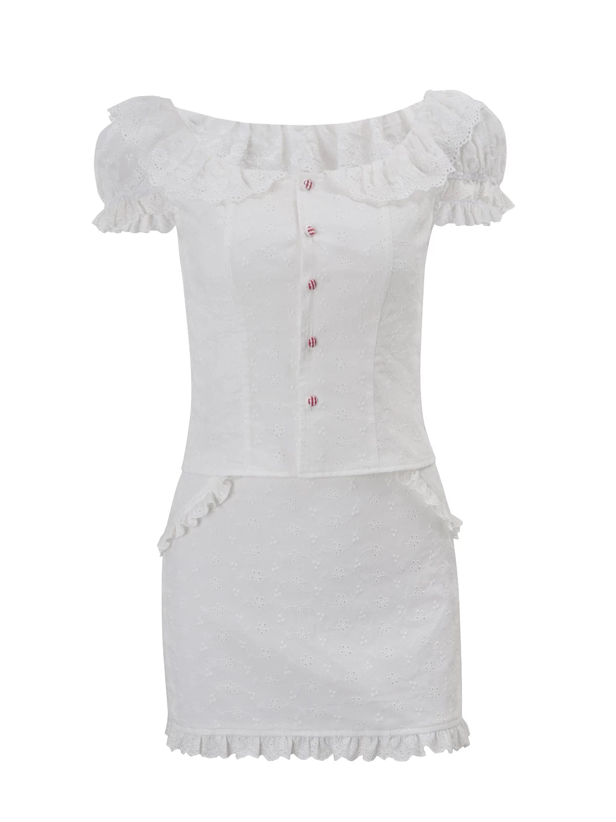 LaPose - Ellis Ruffle Eyelet Skirt Set